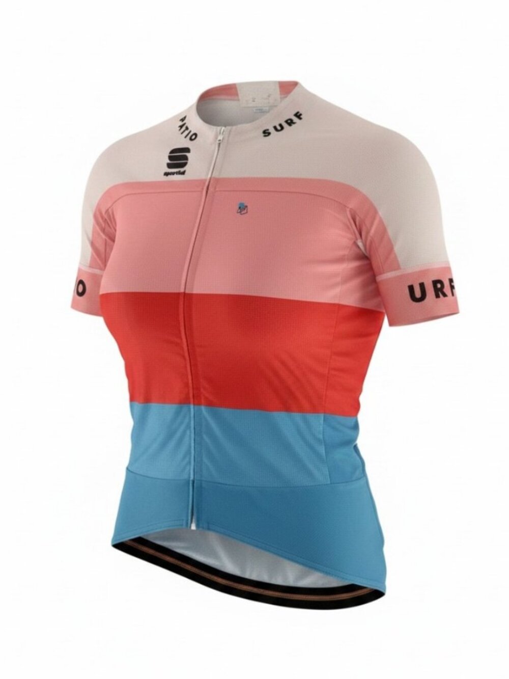 SPORTFUL Pink Blue Cycling Jersey Full Zip Bike Shirt size M